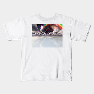 Rainbow over clouds Kids T-Shirt